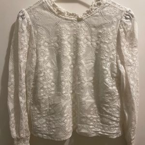 White floral print blouse